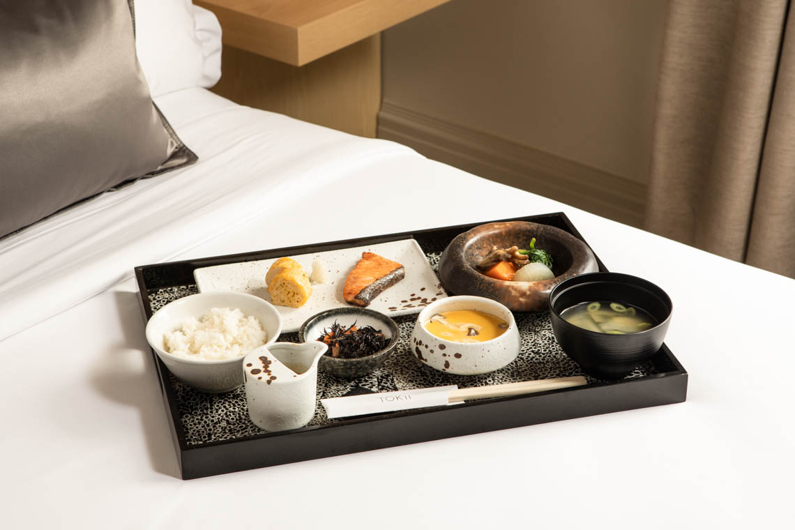 meal set on bed