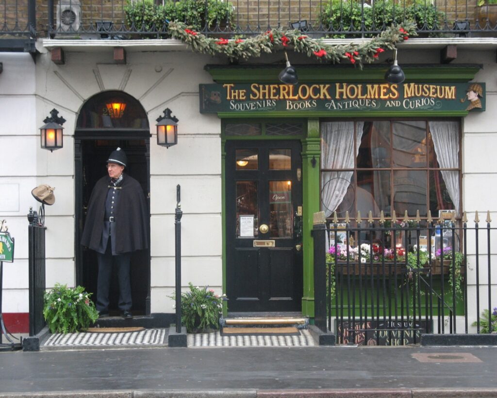 Exterior entrance to one of London's unusual museums hidden on a historic city street