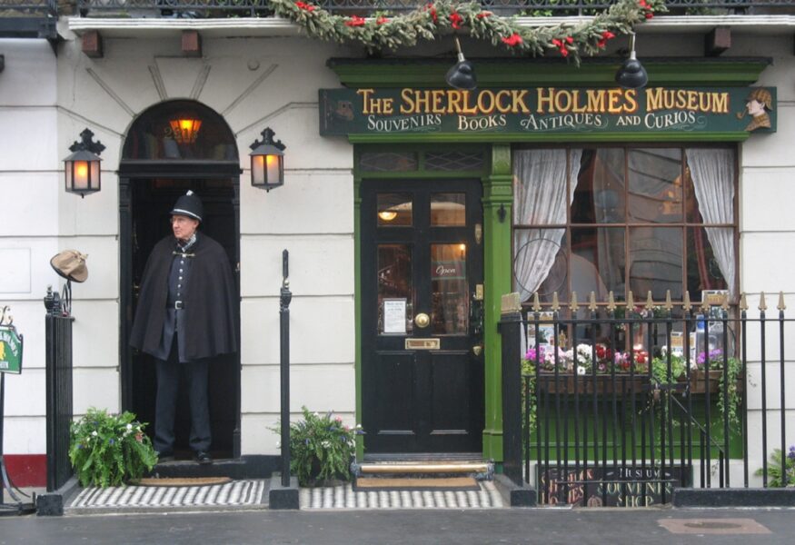 Exterior entrance to one of London's unusual museums hidden on a historic city street