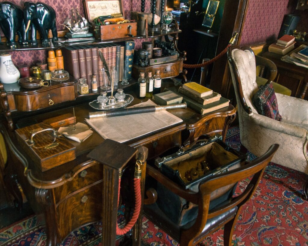 Victorian study inspired by the fictional residence of Sherlock Holmes