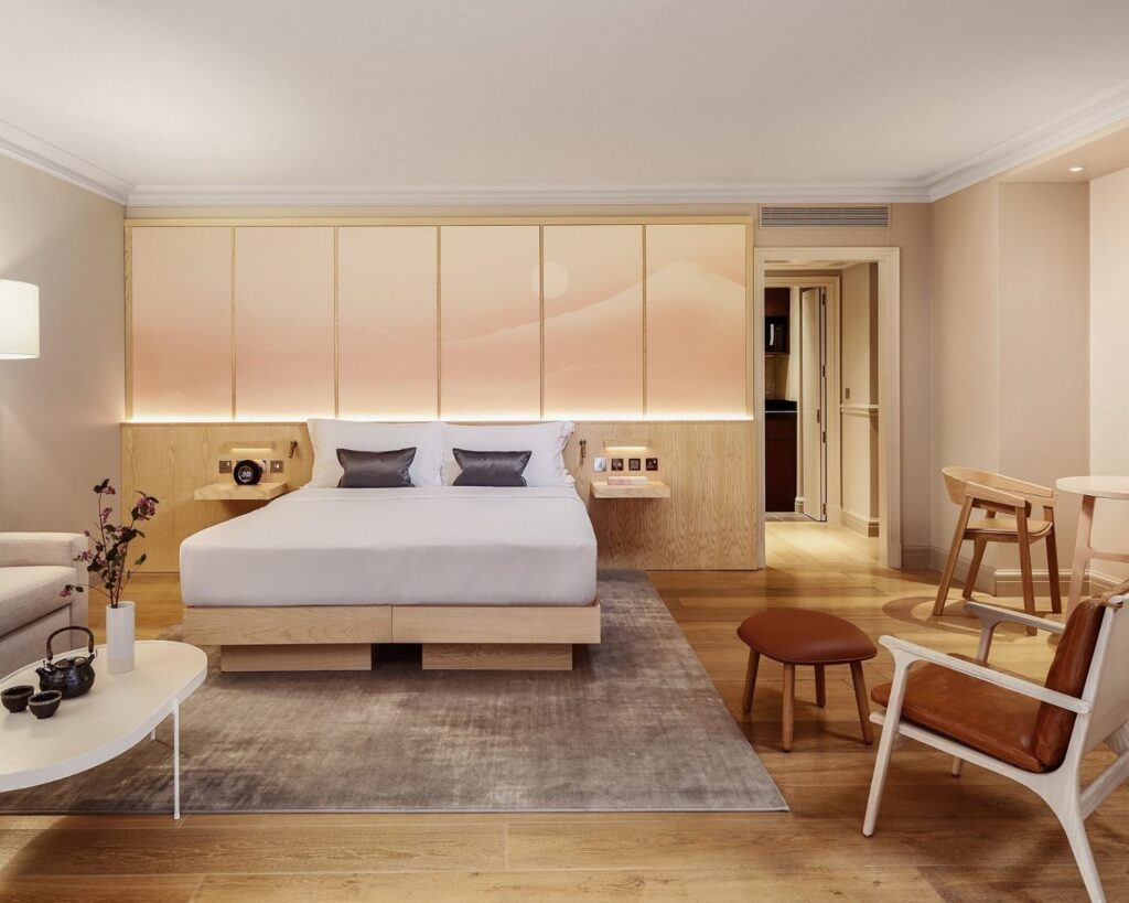 Luxury guest room at The Prince Akatoki London, a peaceful hotel near Winter Wonderland.