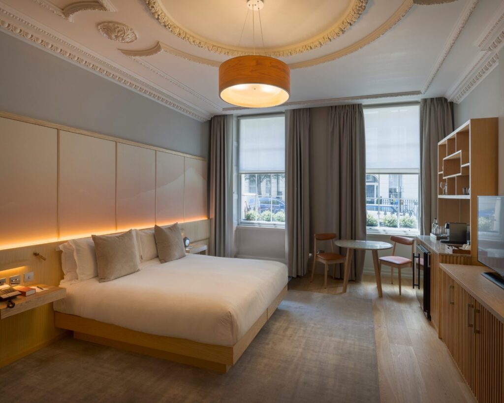 Luxury guest room at five star hotel near Marylebone London